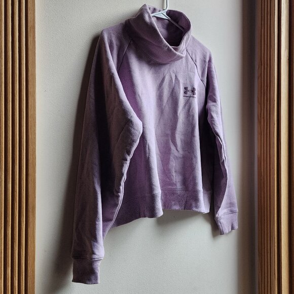 Under Armour Lavender Cowl Neck Cropped Sweatshirt Size XL - Picture 3 of 14